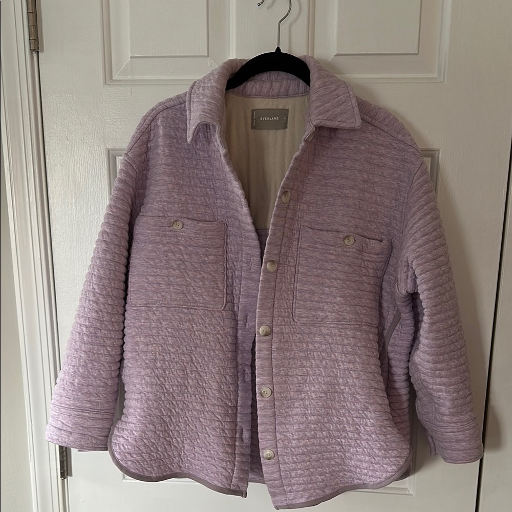 Everlane Quilted Lavender Shirt Jacket